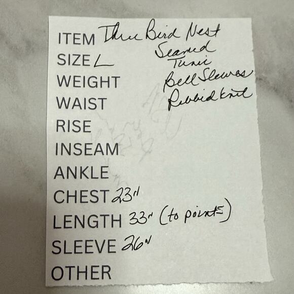 Three Bird Nest GOLDEN HOUR LONG BELL SLEEVE TOP Size L Charcoal Gray Knit Boho - Picture 8 of 8